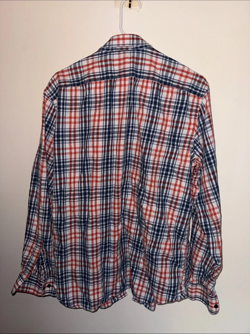 Banana Republic Men's Orange & Blue Plaid Button-Down Shirt